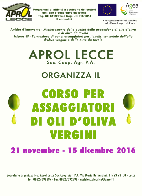 Locandina Corso Assaggiatori Oli